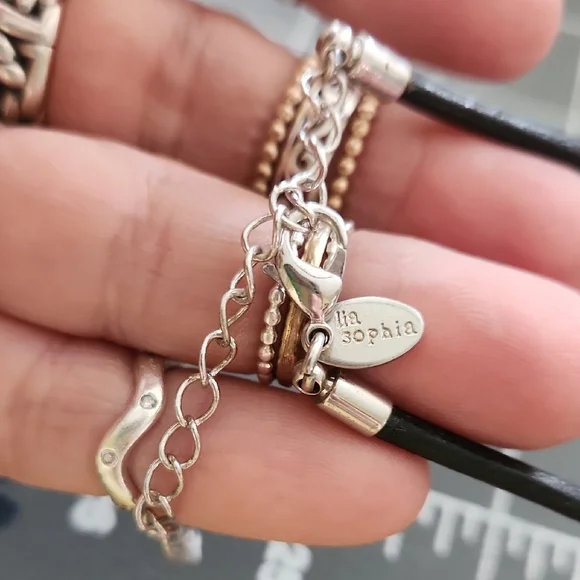 Lia Sophia Black and Silver Necklace - Picture 3 of 3